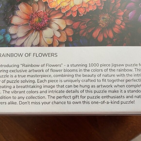 RAINBOW OF FLOWERS 1000 pc jigsaw puzzle * pallet knife technique BOLD COLORS - Picture 4 of 5